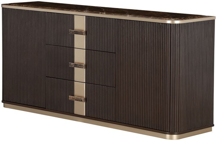 Westminster Row Medium Espresso 2 Door Sideboard with LED