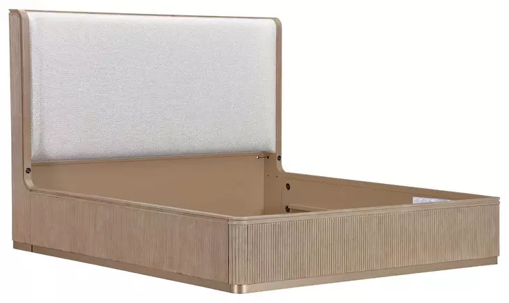 West Kensington Buff and Sea Salt Caramel Queen Upholstered Platform Bed with USB Charging