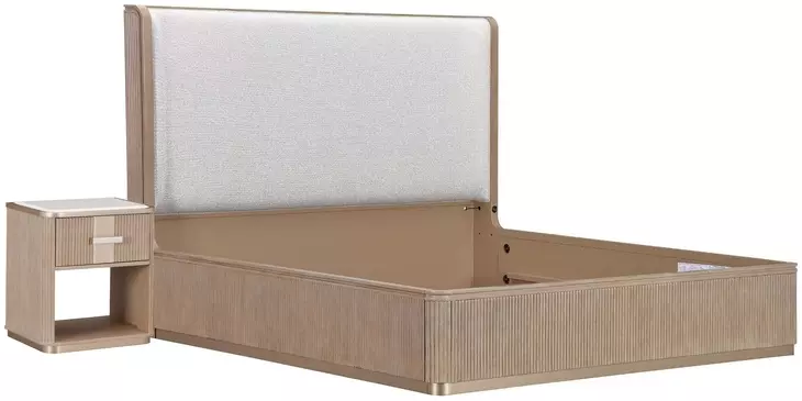 West Kensington Buff and Sea Salt Caramel Upholstered Platform Bedroom Set