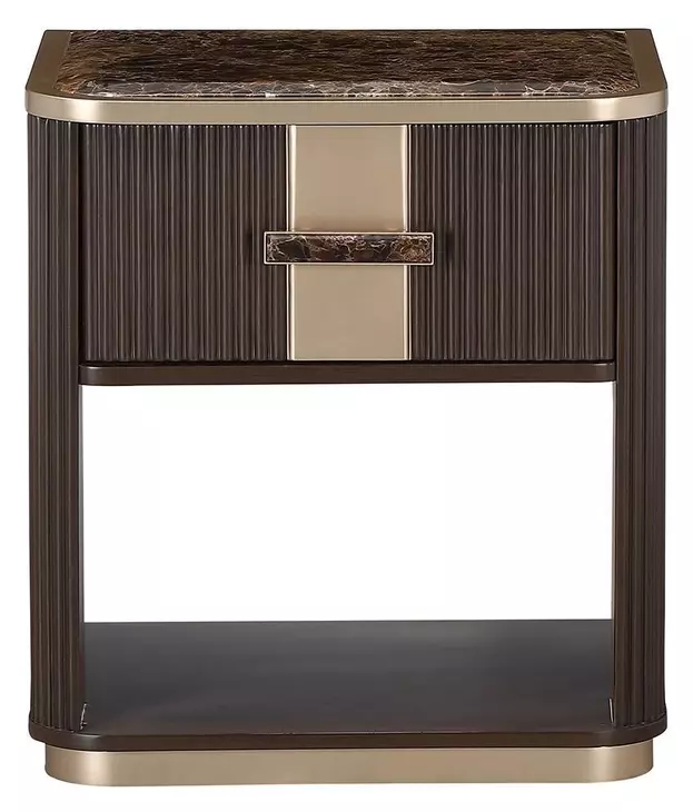 West Kensington Medium Espresso 1 Drawer Nightstand with LED