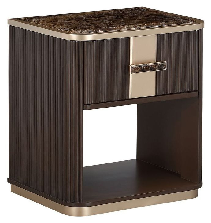 West Kensington Medium Espresso 1 Drawer Nightstand with LED