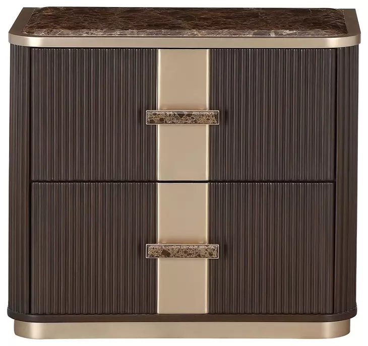 West Kensington Medium Espresso 2 Drawer Nightstand with LED