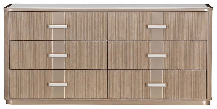 West Kensington Sea Salt Caramel 6 Drawer Dresser with LED