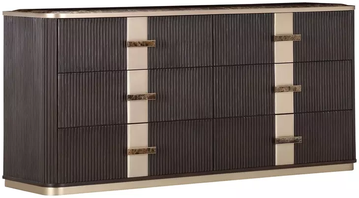 West Kensington Medium Espresso 6 Drawer Dresser with LED