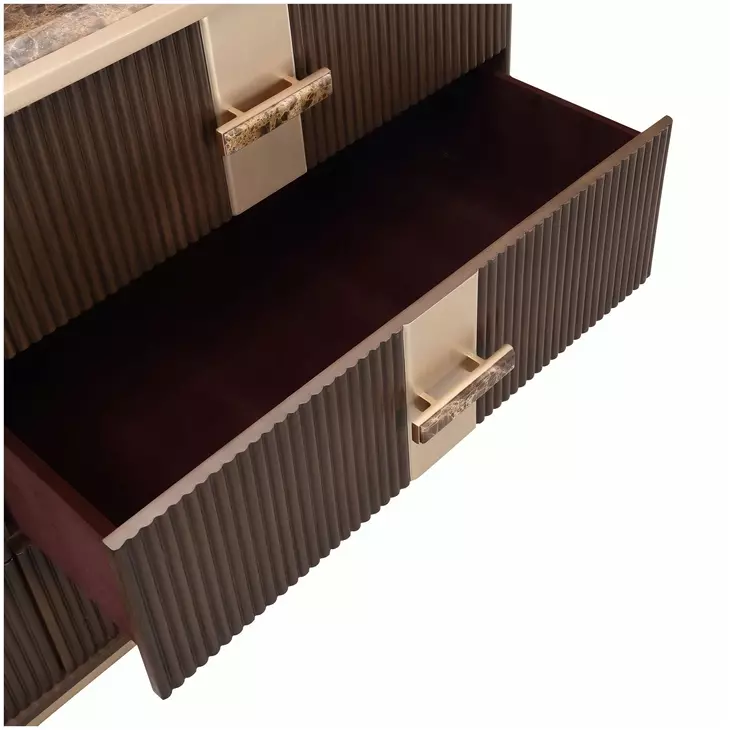West Kensington Medium Espresso 6 Drawer Dresser with LED