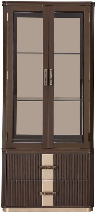 Westminster Row Medium Espresso 2 Door Display Cabinet