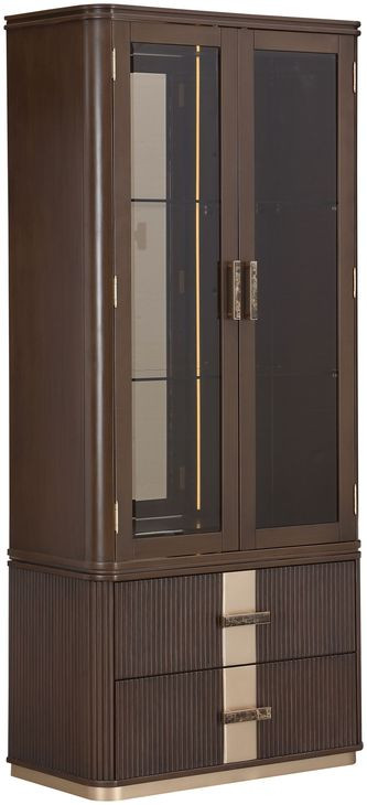 Westminster Row Medium Espresso 2 Door Display Cabinet