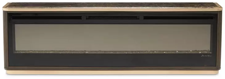 West Kensington Espresso Medium and Gold Fireplace with Electric Insert