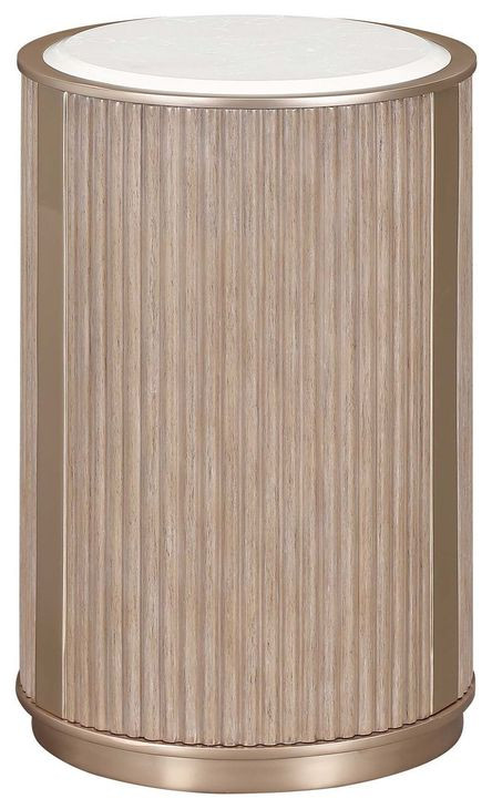 West Kensington Sea Salt Caramel Round Chairside Table