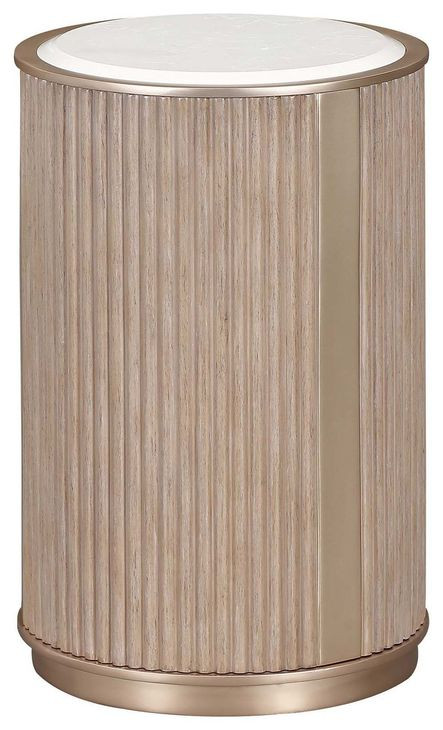 West Kensington Sea Salt Caramel Round Chairside Table