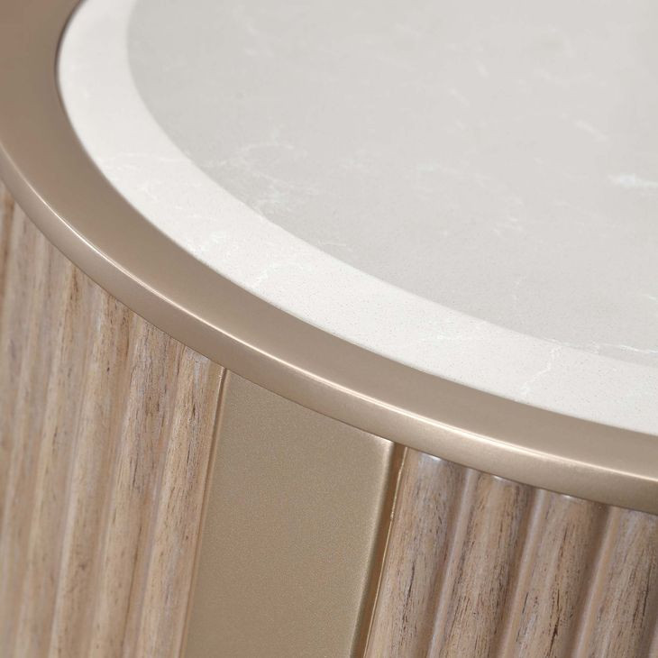 West Kensington Sea Salt Caramel Round Chairside Table