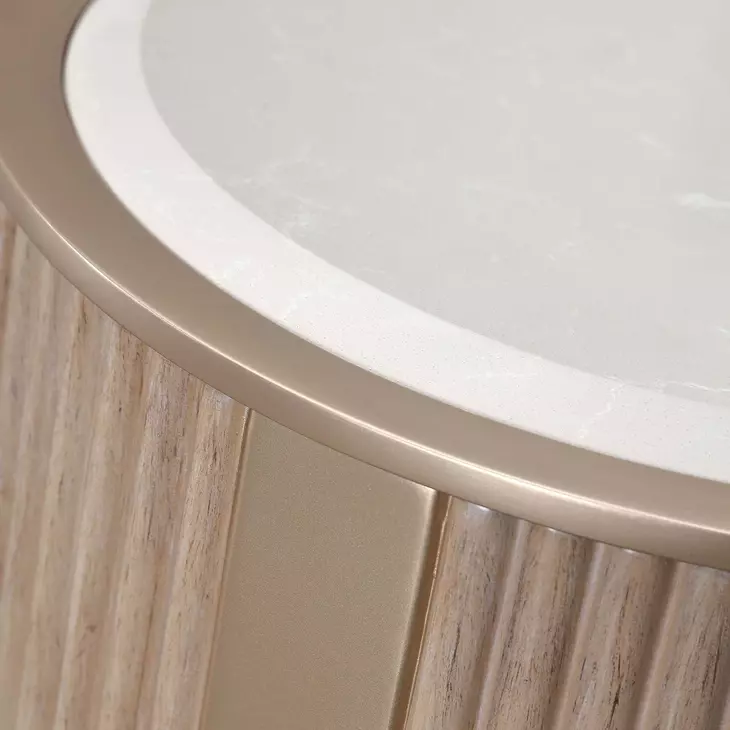 West Kensington Sea Salt Caramel Round Chairside Table