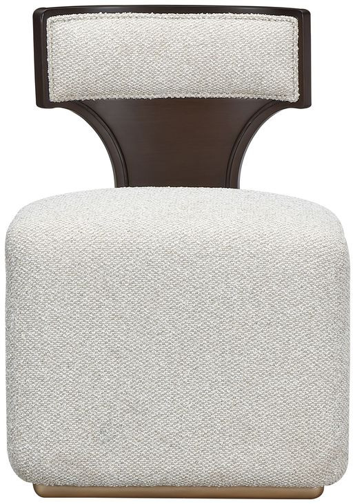 Westminster Row Buff and Medium Espresso Upholstered Vanity Chair