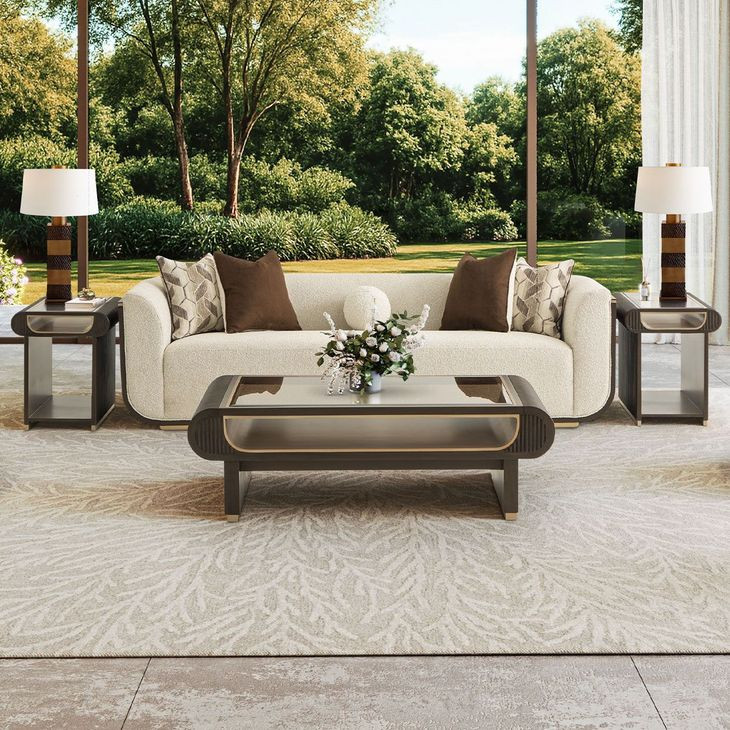 West Kensington Buff and Medium Espresso 100" Sofa