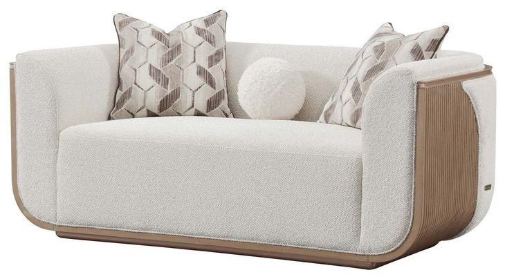 West Kensington Buff and Sea Salt Caramel 69" Loveseat
