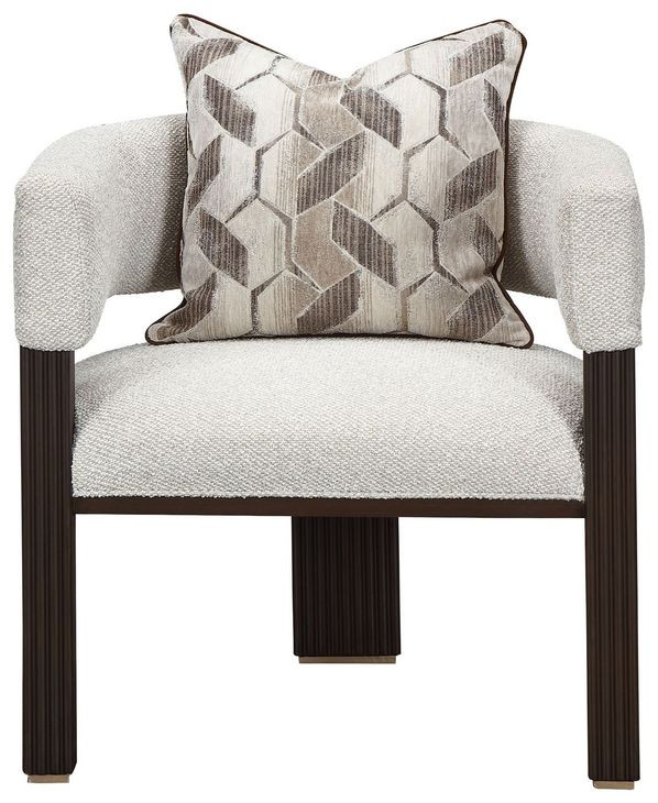West Kensington Buff and Medium Espresso Upholstered Accent Chair