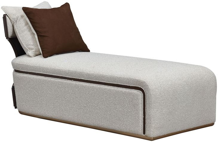West Kensington Buff and Medium Espresso 73" Chaise