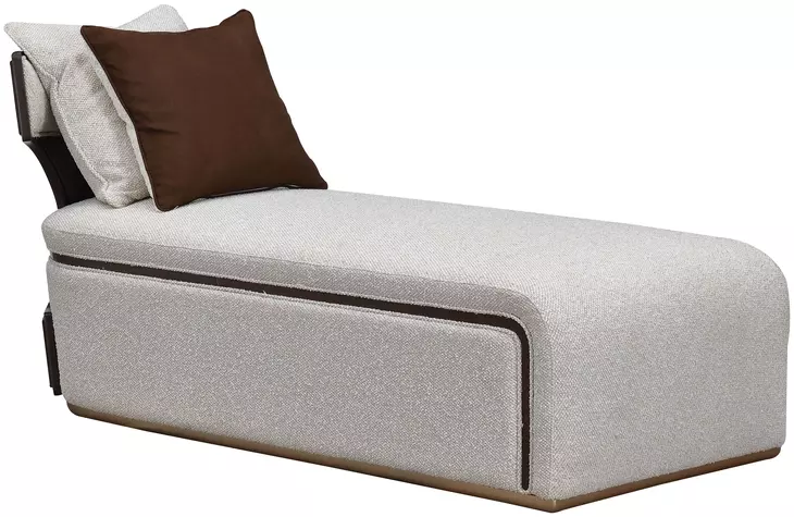 West Kensington Buff and Medium Espresso 36" Chaise