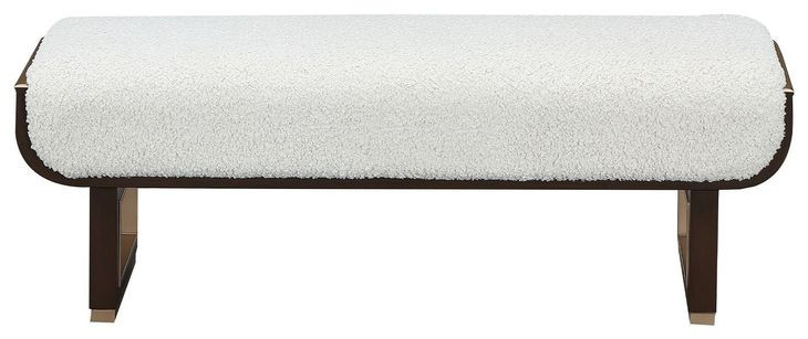 Westminster Row Cream Puff and Medium Espresso Bed Bench