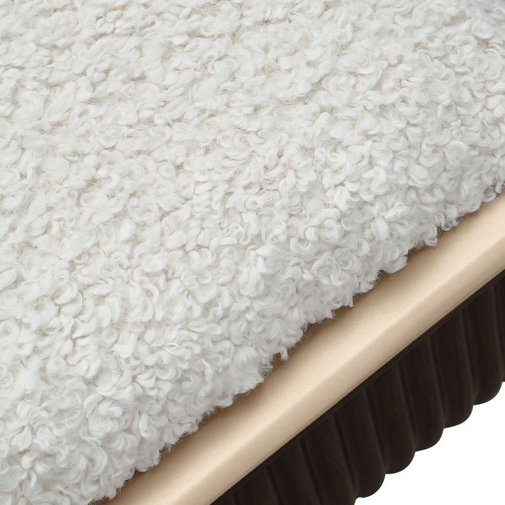 Westminster Row Cream Puff and Medium Espresso Bed Bench