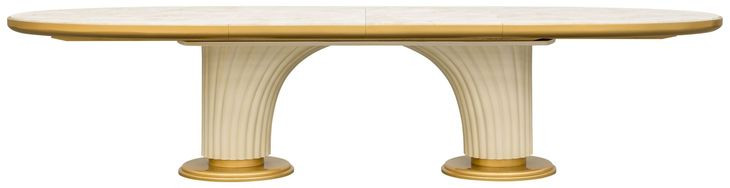 Scotts Square Light Champagne 135" Extendable Oval Dining Table