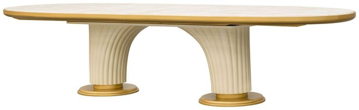 Scotts Square Light Champagne 135" Extendable Oval Dining Table