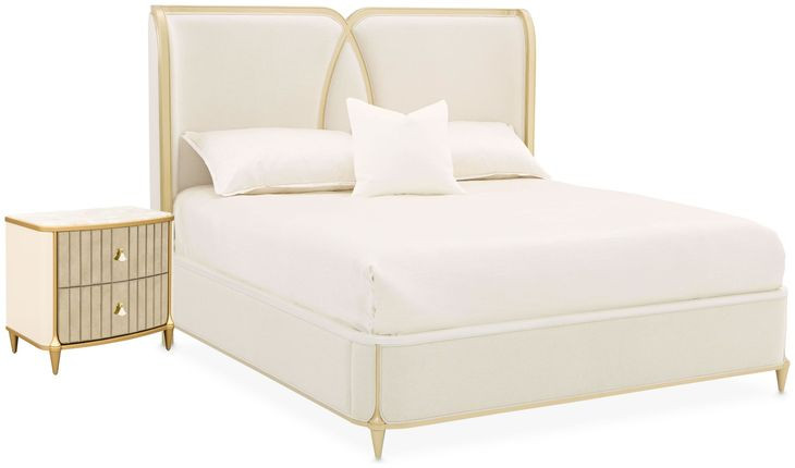 Scotts Square Cornsilk Upholstered Panel Bedroom Set