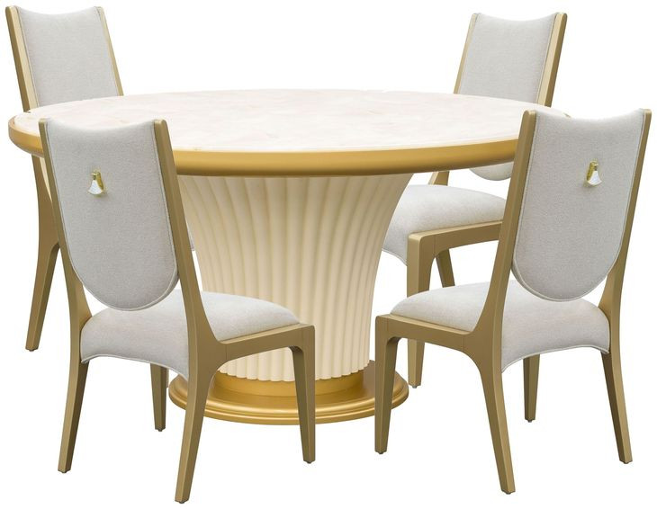 Regent Square Light Champagne Round Dining Room Set