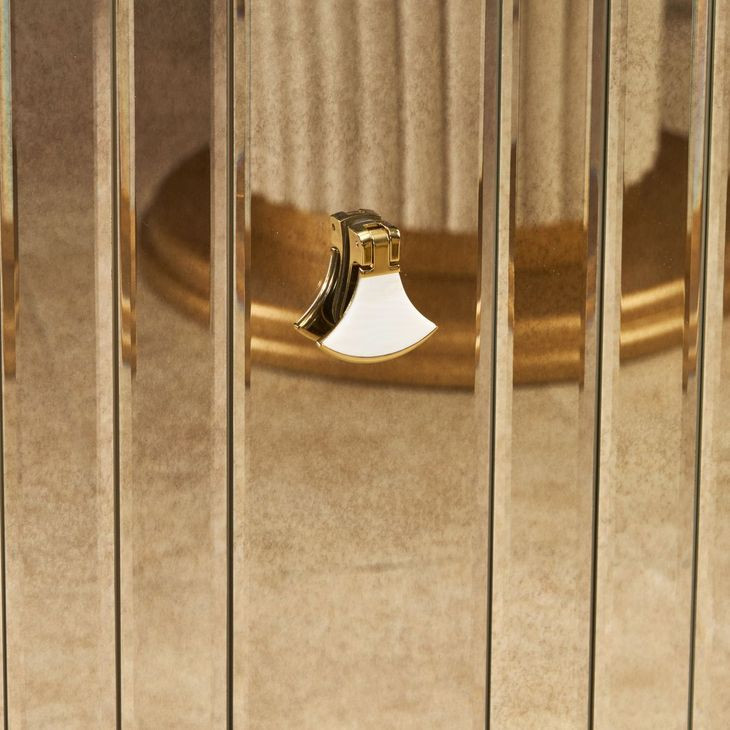 Scotts Square Light Champagne 4 Door Sideboard with Wall Mirror