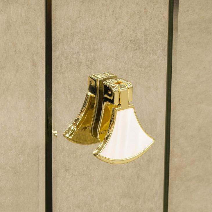 Scotts Square Light Champagne 2 Drawer Nightstand with LED