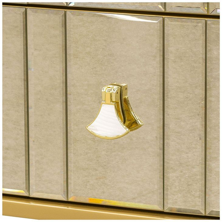 Scotts Square Light Champagne 6 Drawer Dresser with LED