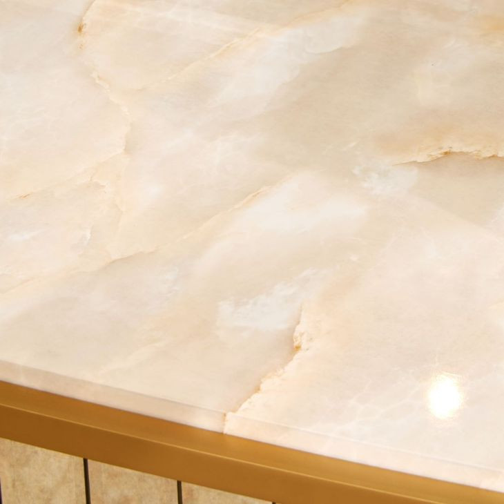 Scotts Square Light Champagne 6 Drawer Dresser with Mirror and LED