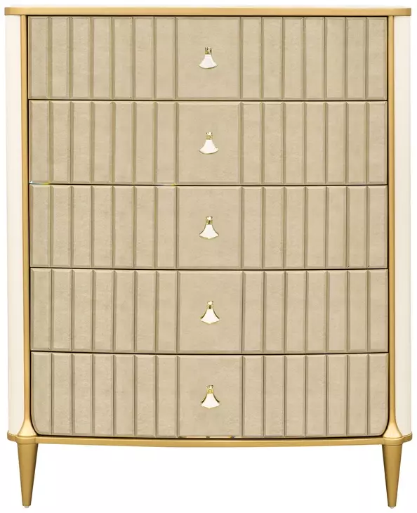 Scotts Square Light Champagne 5 Drawer Chest