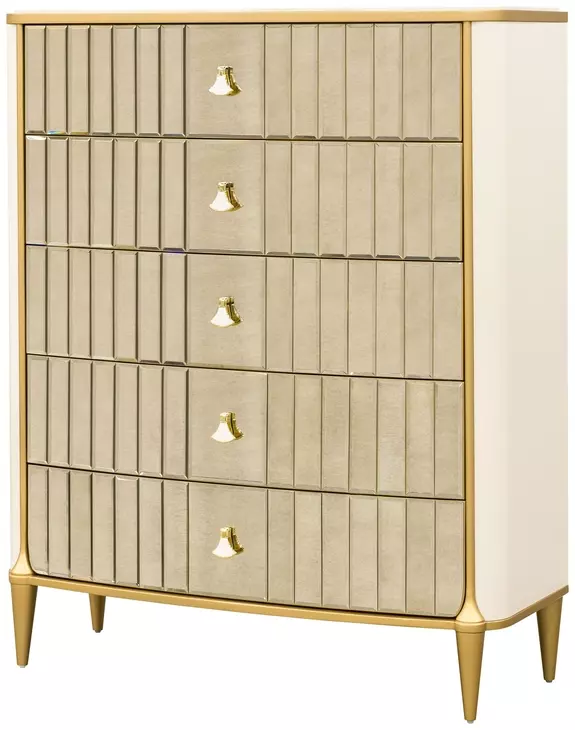 Scotts Square Light Champagne 5 Drawer Chest