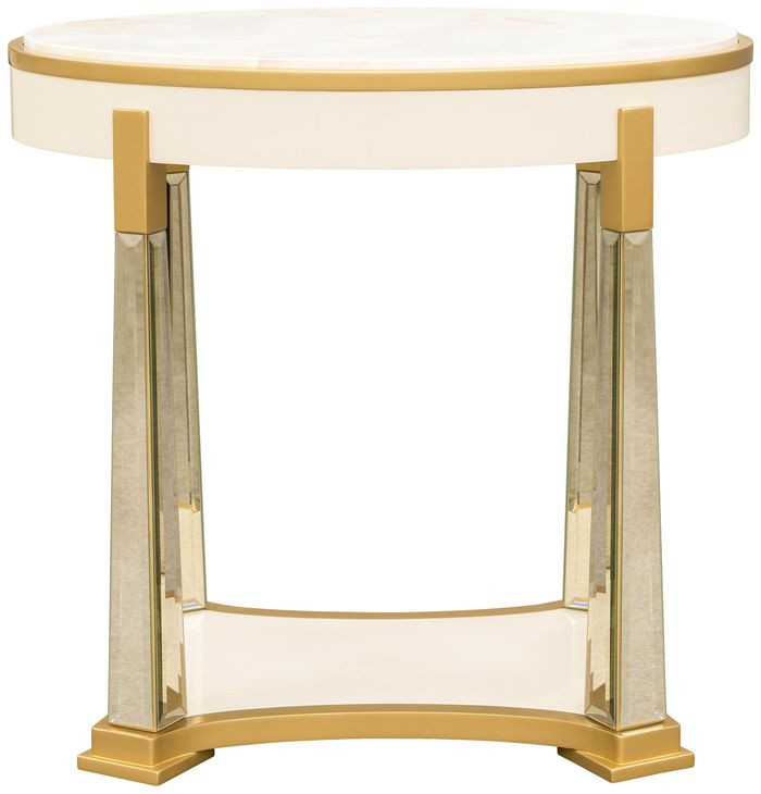 Scotts Square Light Champagne Oval End Table