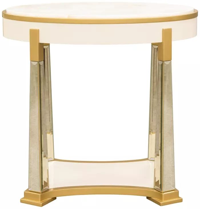 Scotts Square Light Champagne Oval End Table
