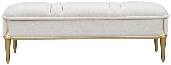 Scotts Square Cornsilk Upholstered 56" Accent Bench