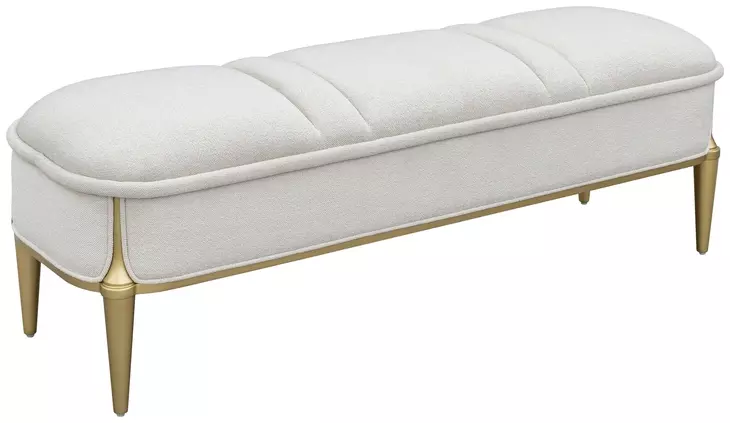 Scotts Square Cornsilk Upholstered 56" Accent Bench