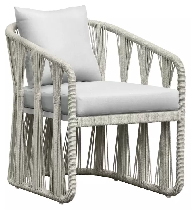 Alexa Outdoor Dining White Outdoor Rectangular Stone Top  Dining Room Set