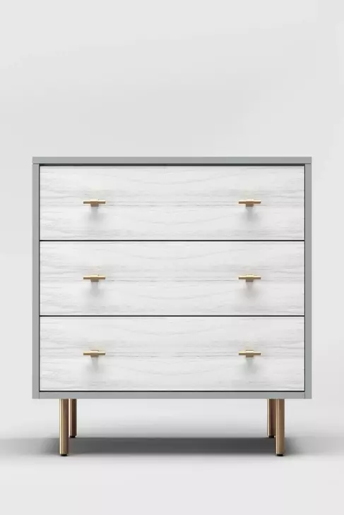 Saige Weathered White and Gray 3 Drawer Accent Chest