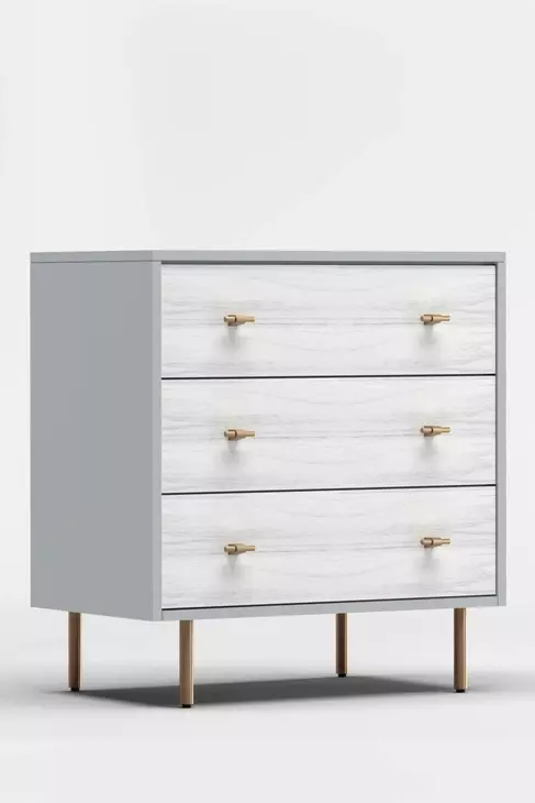 Saige Weathered White and Gray 3 Drawer Accent Chest