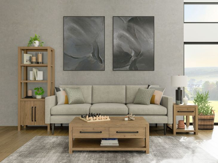 Davie Pale Oak Rectangular Occassional Table Set