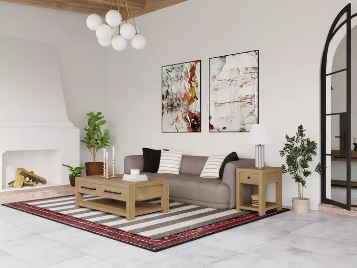 Davie Pale Oak Rectangular Cocktail Table