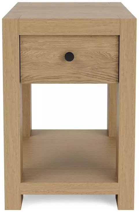 Davie Pale Oak Rectangular Chairside Table