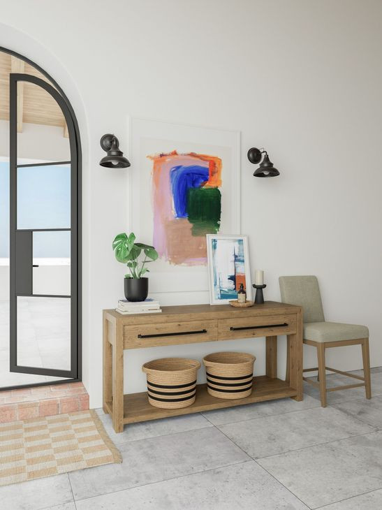 Davie Pale Oak Rectangular Sofa Table