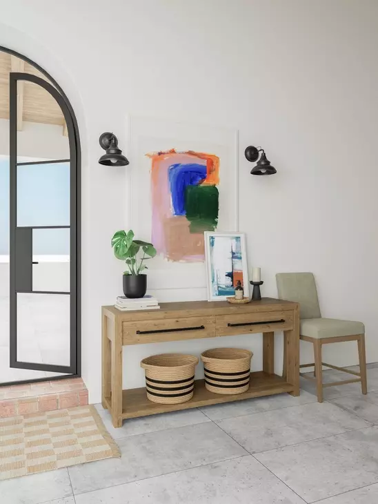 Davie Pale Oak Rectangular Sofa Table