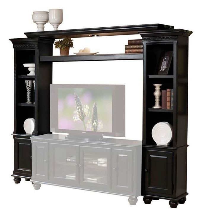 Ferla Black Entertainment Center with Light Function