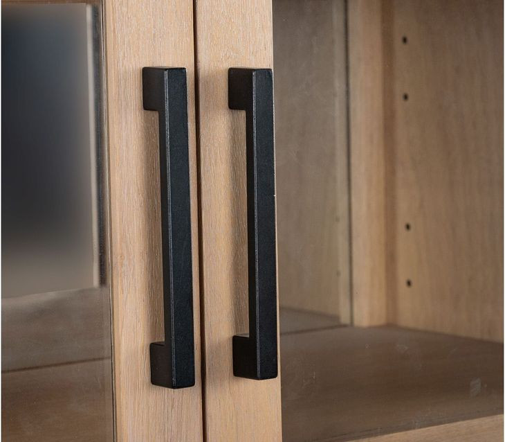 Somerset Butternut Open Glass Top Buffet