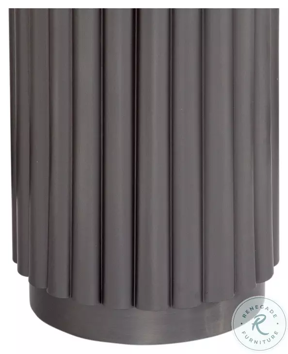 Dillon Pewter And White Marble Accent Table