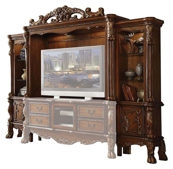 Dresden Cherry Oak 121" Entertainment Center with LED